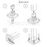Platine Aluminium pour Poteaux Grillage Rigide Blanc Platine Aluminium pour Poteaux Grillage Rigide Blanc