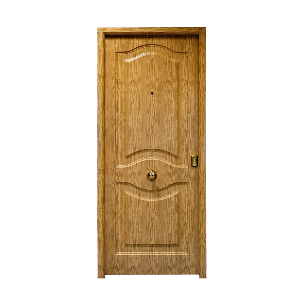 Puerta acorazada Clásica de Cearco Serie B4 con Cerradura de 3 ptos y acabado en madera de castaño rústico