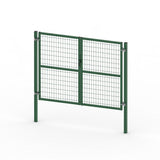 Puerta valla metalica doble hoja verde Premium