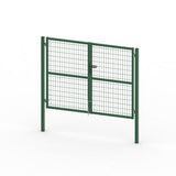 Puerta valla metalica doble hoja verde Premium