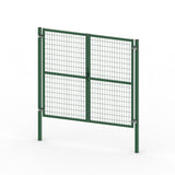 Puerta valla metalica doble hoja verde Premium