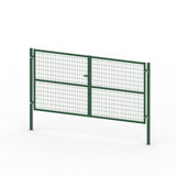 Puerta valla metalica doble hoja verde Premium