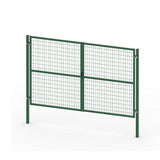 Puerta valla metalica doble hoja verde Premium