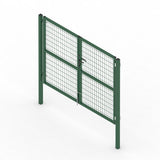 Puerta valla metalica doble hoja verde Premium