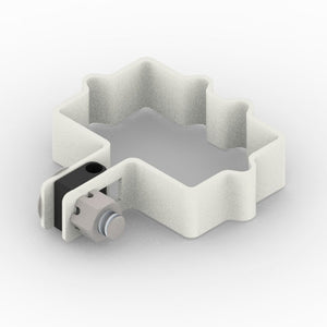Abrazadera metalica poste terminal SLIMFIX blanca