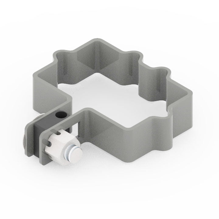 Abrazadera metalica poste hercules terminal SLIMFIX gris claro