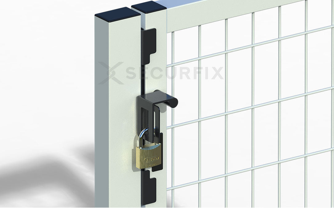 Puerta valla metalica doble hoja blanca Premium