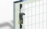 Puerta valla metalica doble hoja blanca Premium