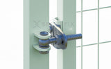 Puerta valla metalica doble hoja blanca Premium