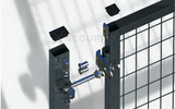 Puerta valla metalica doble hoja gris claro Premium