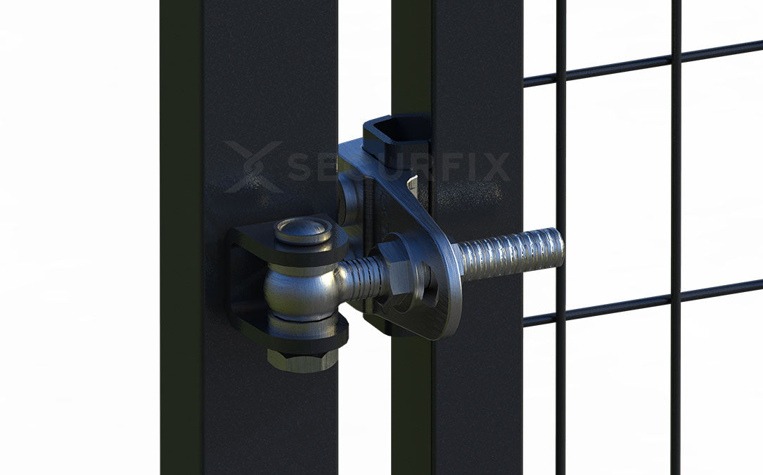 Puerta valla metalica doble hoja gris antracita Premium