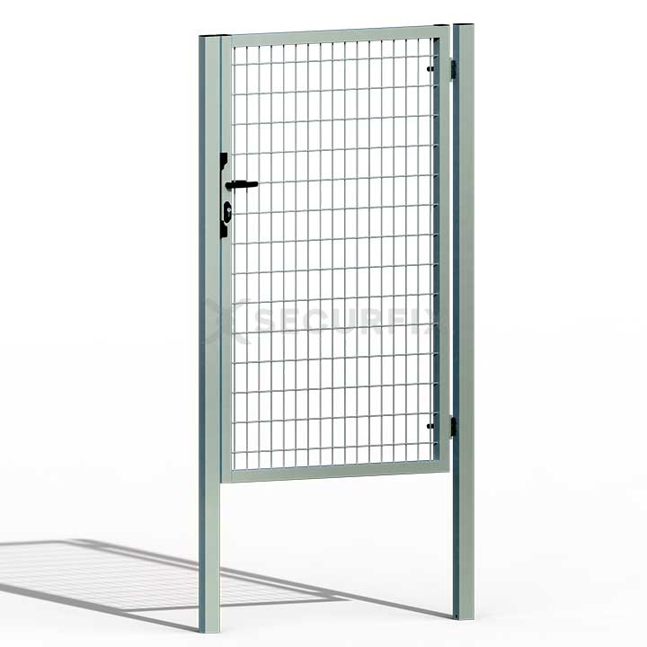 Puerta para valla acabado galvanizado de 1,5m de altura con cerradura y maneta