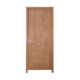 Puerta acorazada lisa clásica con acabado de madera de roble
