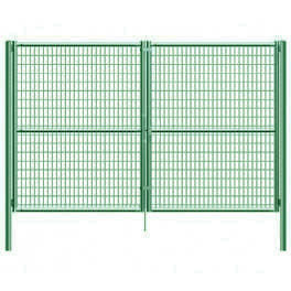 Puerta doble de mallazo ondulado color verde